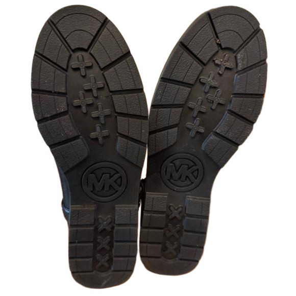 MICHAEL KORS Fulton Black Leather Biker Moto Bootie US Size 9 M - Picture 6 of 9